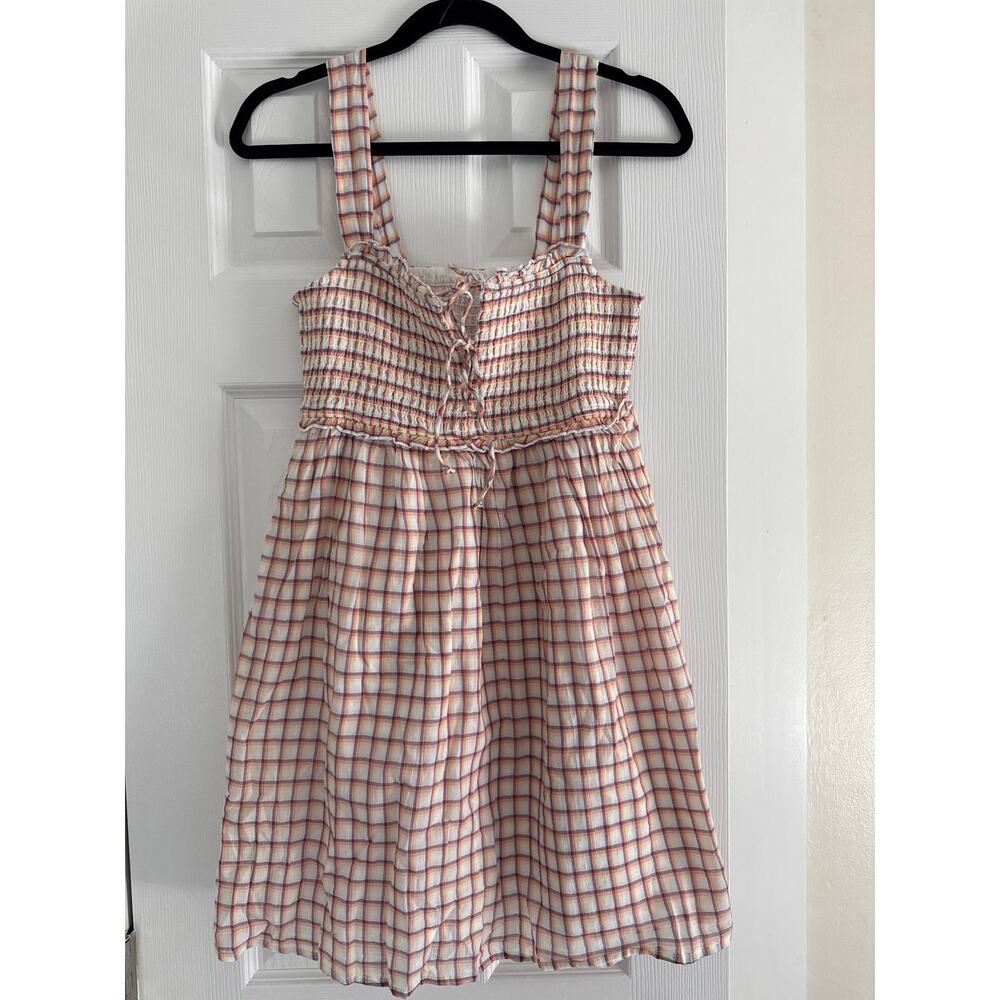 NWT American Eagle Plaid Smocked Mini Dress Size Small | Cottagecore Sundress